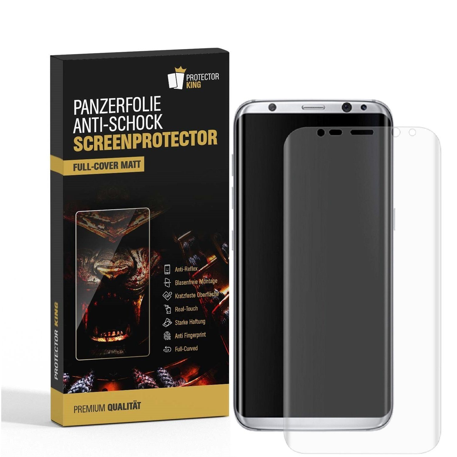 Schutzfolie 2x Panzerfolie für Samsung Galaxy S8 FULL COVER Displayschutz Schutzfo