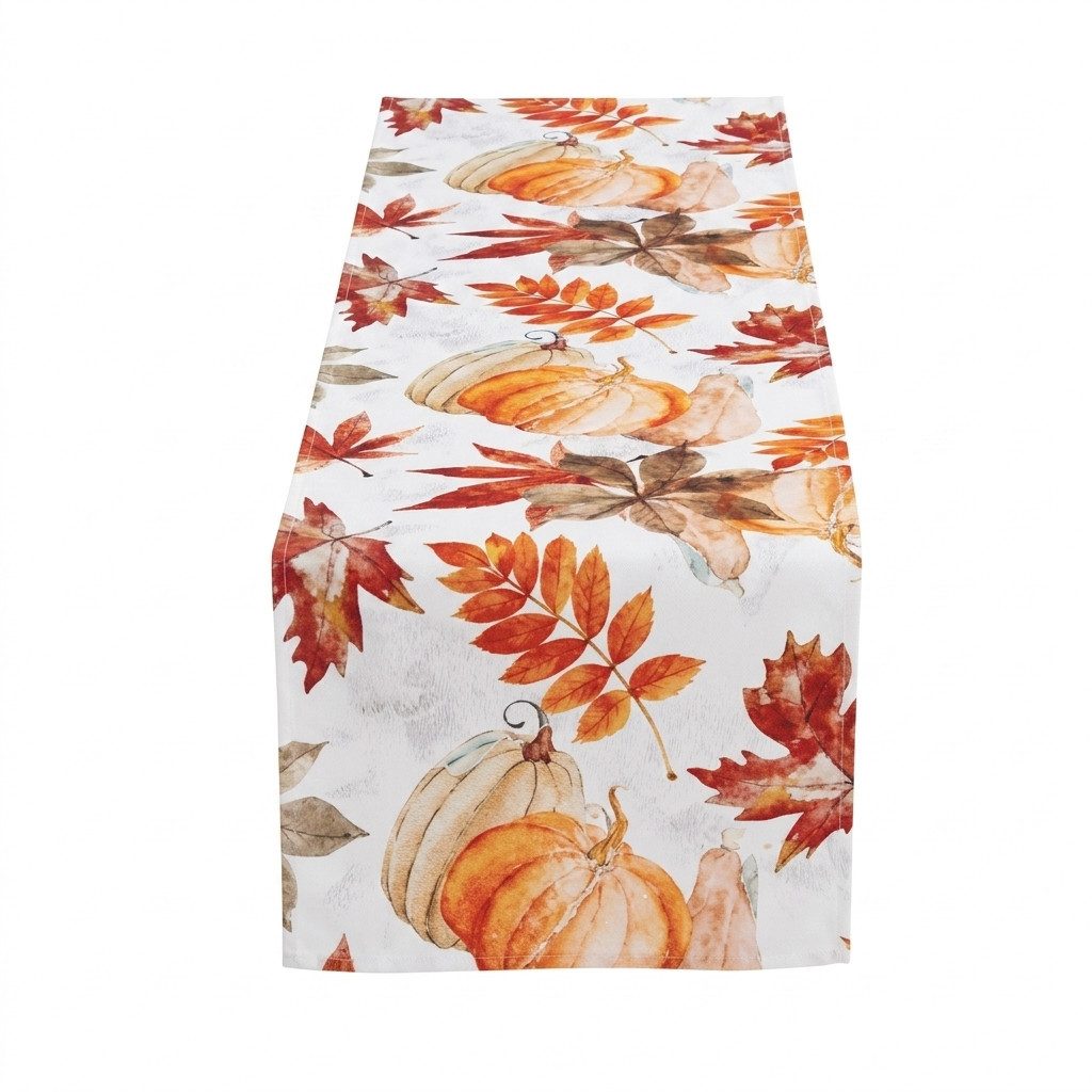 Home-trends24.de Tischläufer Herbstblätter Kürbisse Tischläufer Tischdecke Tisch Deko Herbst