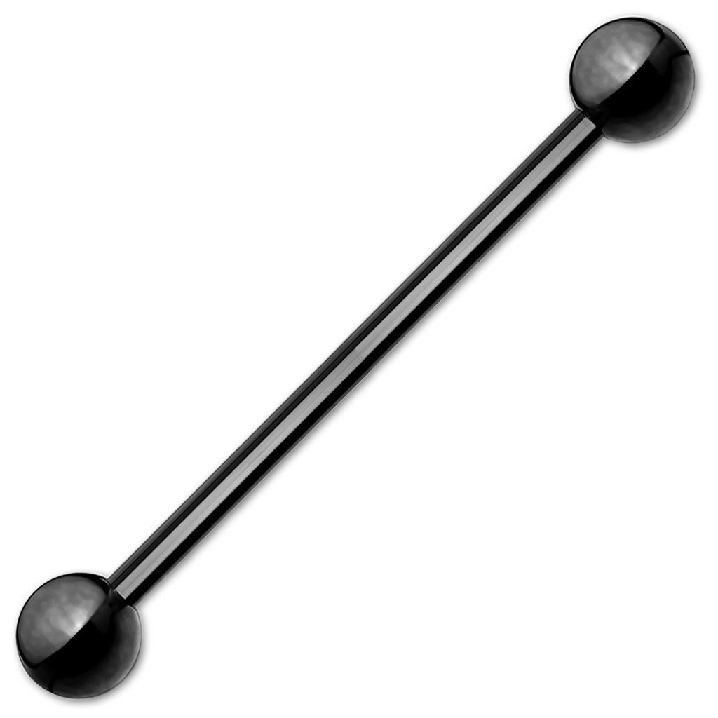 viva-adorno Piercing-Set Barbell x 1,6 (1-tlg), Piercing Schwarz Industrialpiercing Ohrpiercing Edelstahl Cartilage Stab 5mm x Stecker 38