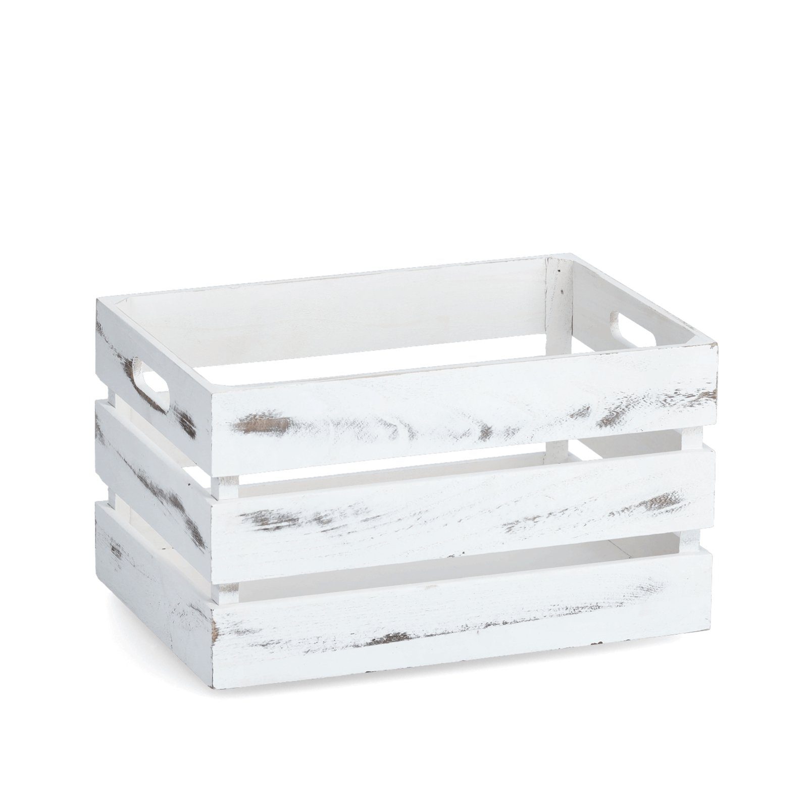 Zeller Present Aufbewahrungsbox Aufbewahrungskiste 35 x 25 Vintage Weiß, Dekorationskiste Obstkiste