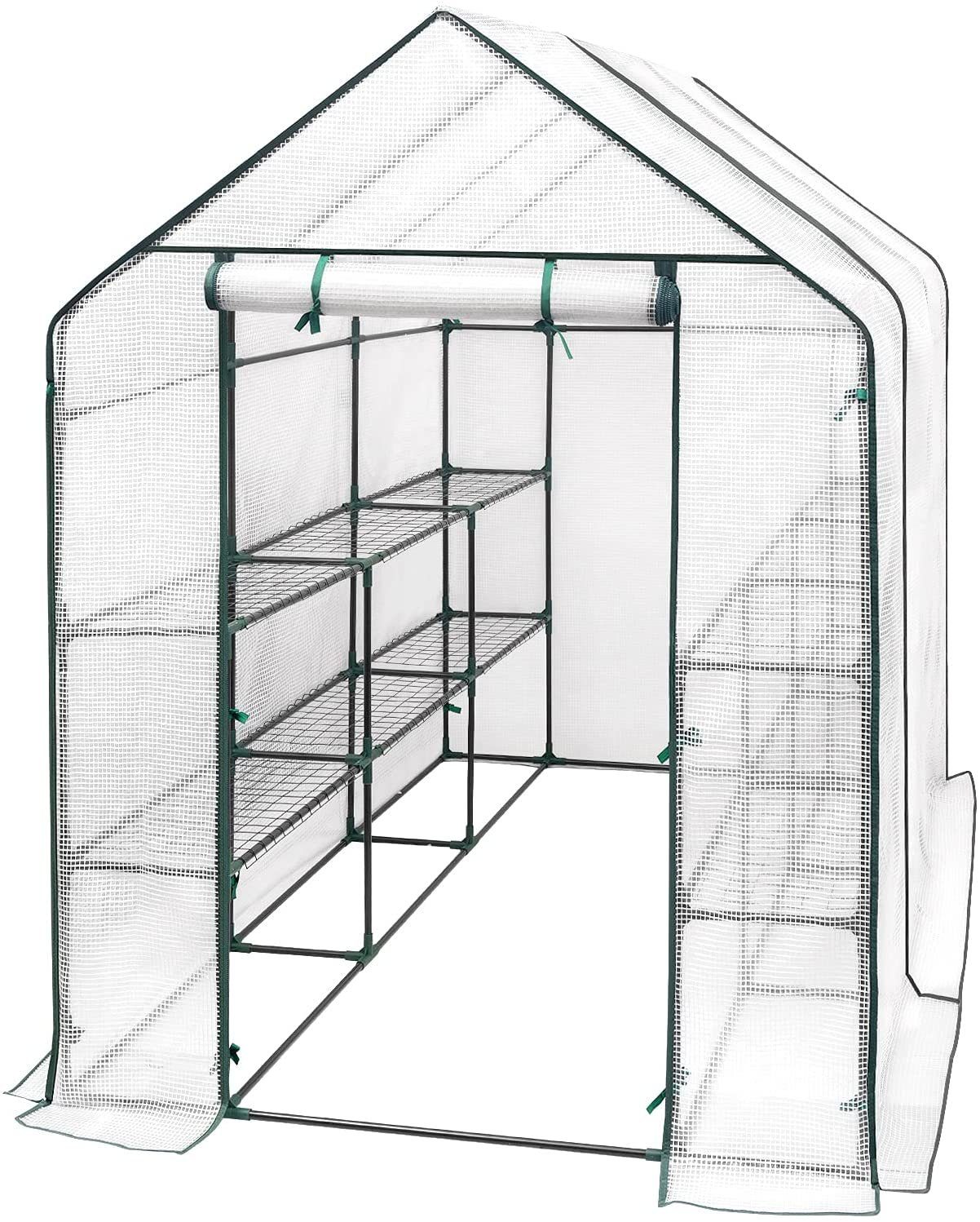 Woltu Foliengewächshaus, Tomatengewächshaus Treibhaus Anzuchthaus, Weiß weiß | Rabatt: 39%