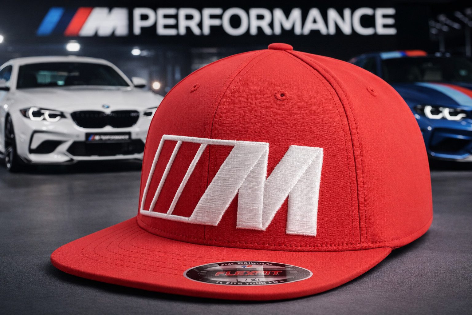 BMW Baseball Cap BMW M Cap Herren Rot – Flex Fit Kappe mit M-Logo Stickerei Mütze (1-St)