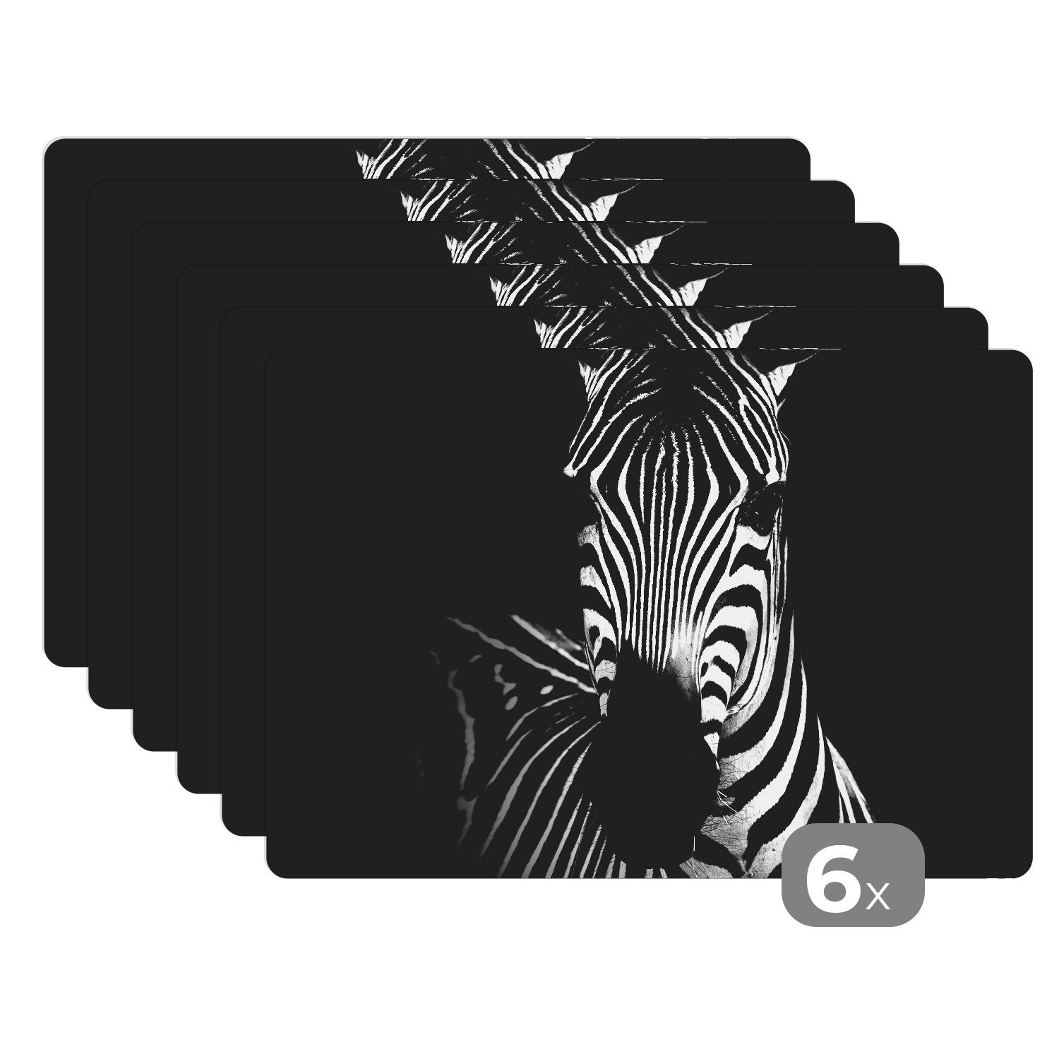 Platzset Zebra - Schwarz - Weiß - Tiere
