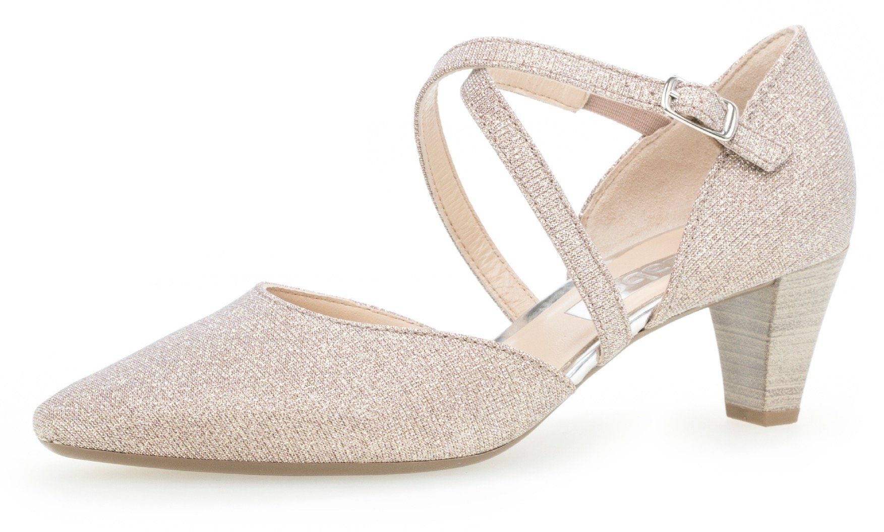 Gabor Spangenpumps in glitzernder rosato Optik