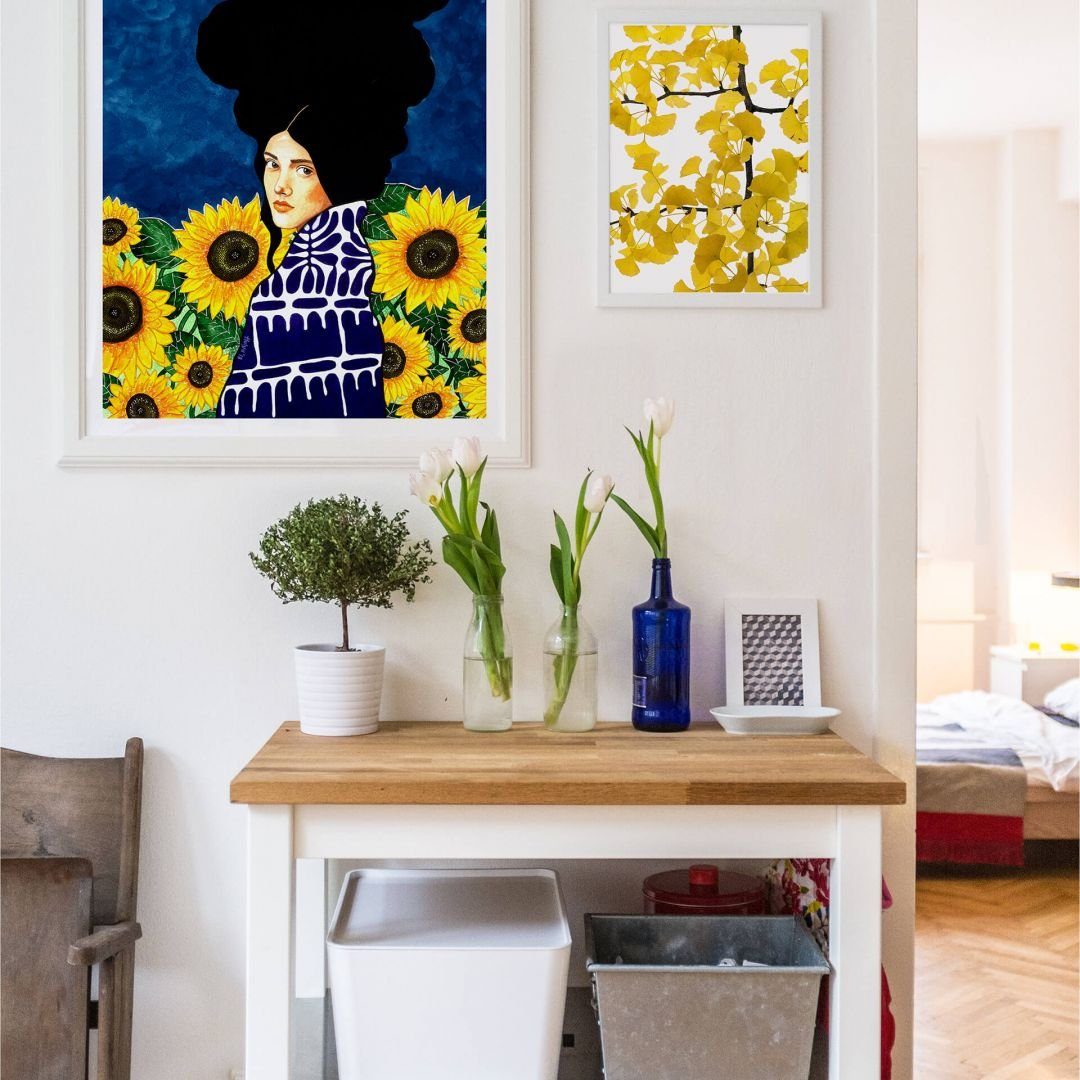 Poster Der Art Wall K&L Hülya Wandbild kraftvolles Poster Portrait Wohnzimmer Verstand, Sommer modern