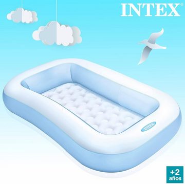 Intex Planschbecken, Rectangular Aufstellpool Planschbecken 166x100x25 cm blau