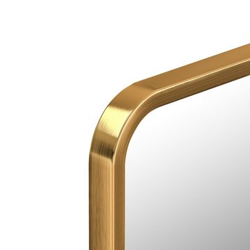 Boromal Spiegel Flur 80x60 70x50 60x40 Flurpiegel Wandspiegel Gold Schwarz (Dekospiegel Badspiegel Rechteckig, mit Alu Metall Rahmen), 2 Installationsmethoden