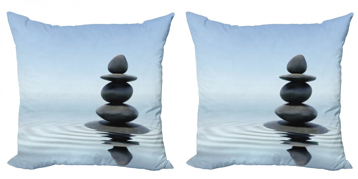 Kissenbezüge Modern Stück), Thema ​​im Wasser Accent Abakuhaus Digitaldruck, Rock Ruhe Steine (2 Doppelseitiger