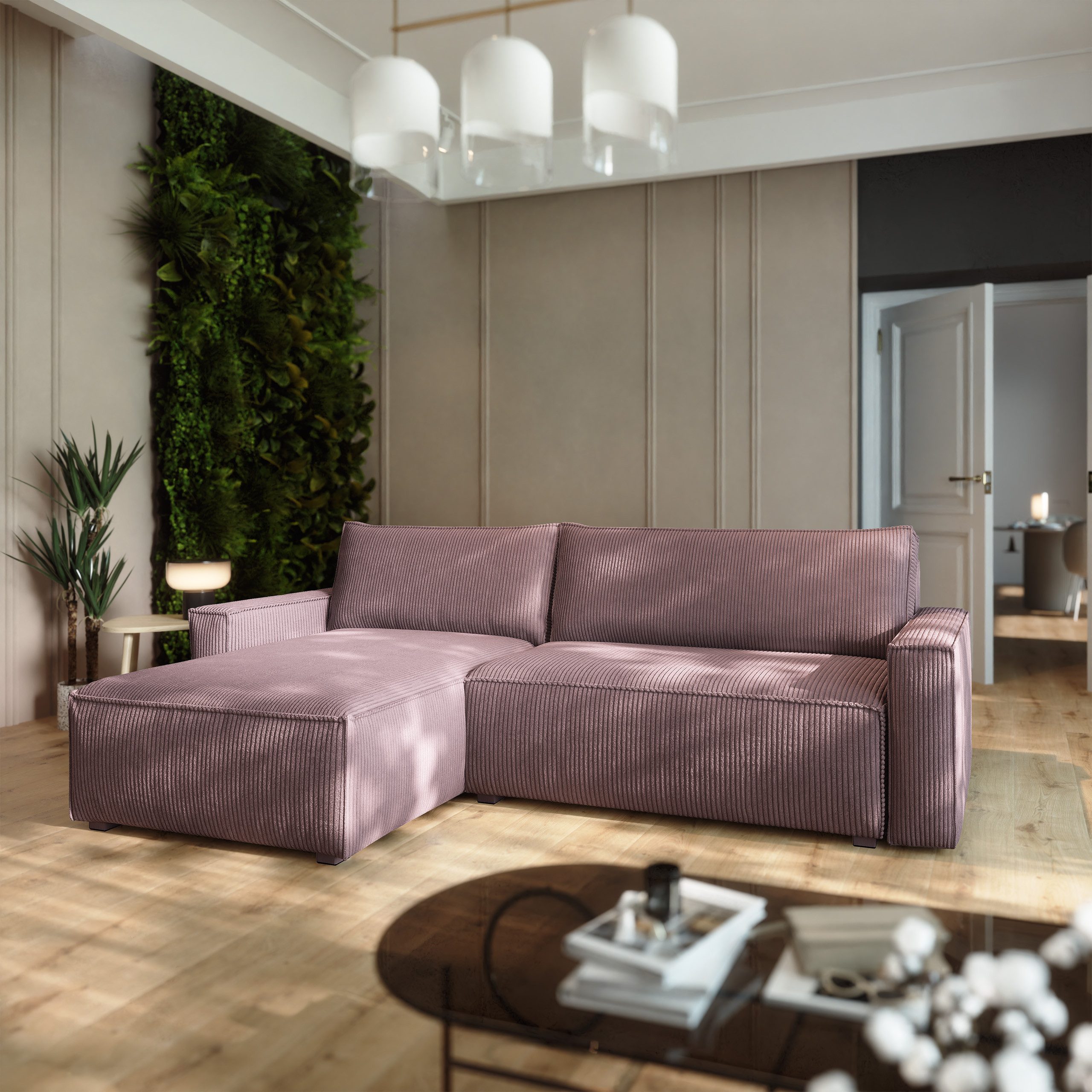 Masseno Ecksofa BESMIR mit Schlaffunktion L-Form, Sofa mit Bettkasten