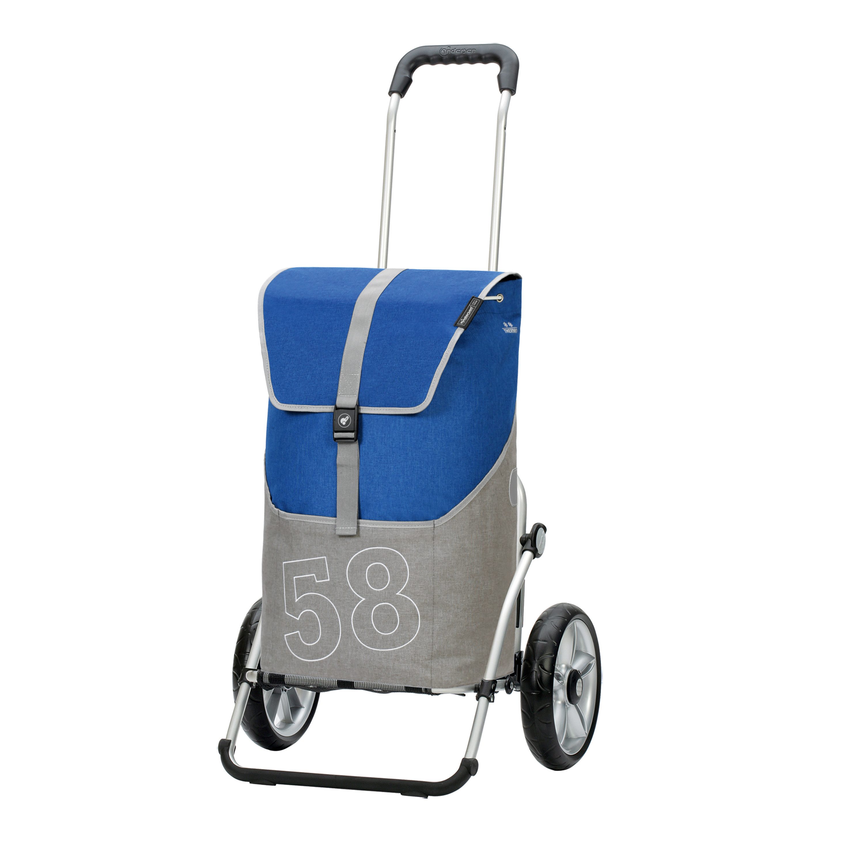 Andersen Einkaufstrolley Royal Shopper Filip blau, Thermofach 16 Liter, klappbar, belastbar bis 50kg, wasserabweisend