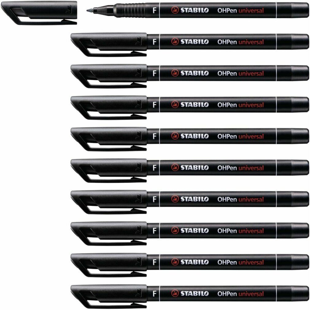 STABILO Marker 10 OHPen universal Folienstifte schwarz 0,7 mm permanent