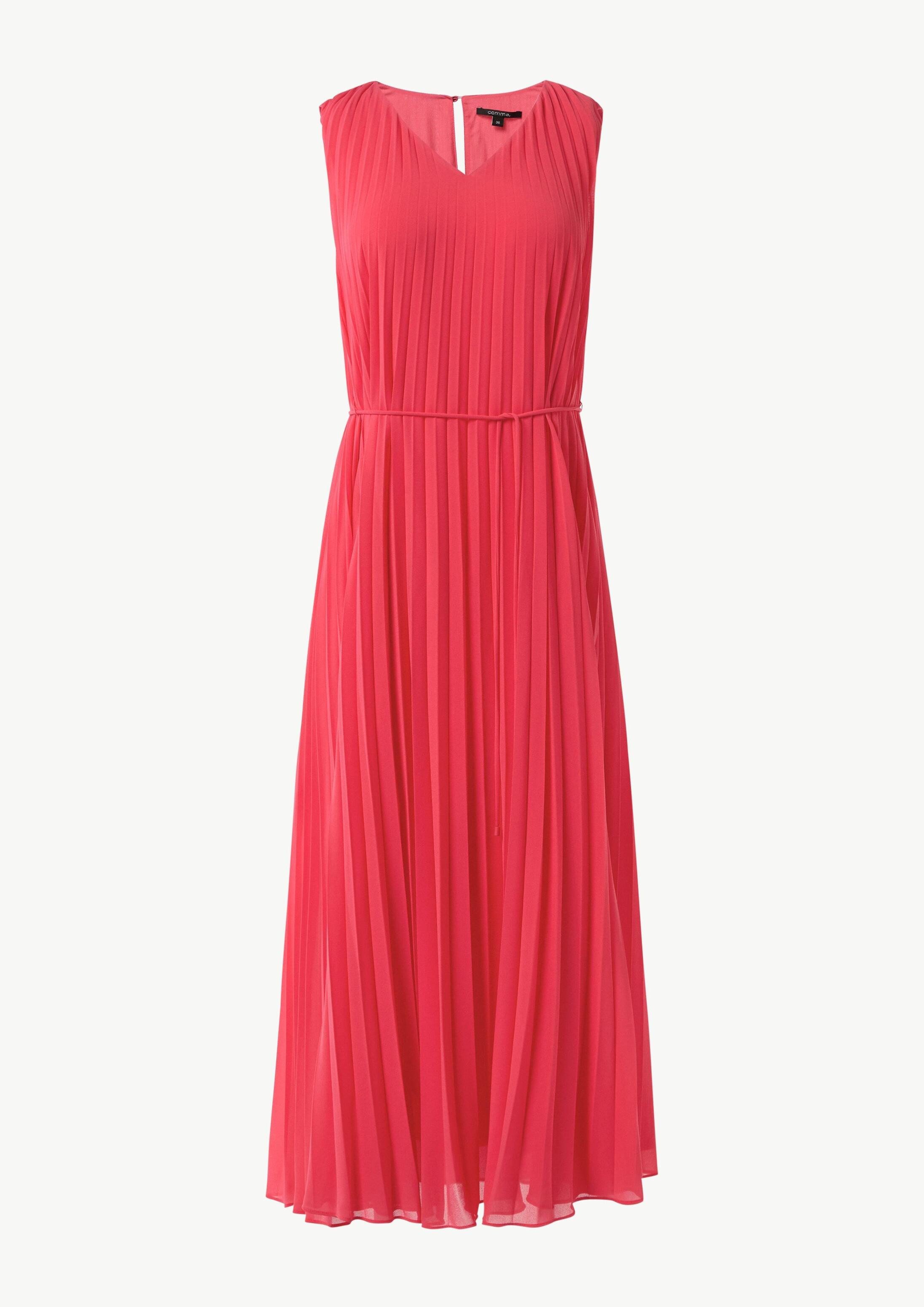 comma Maxikleid Kleid Midikleid mit Plisseefalten