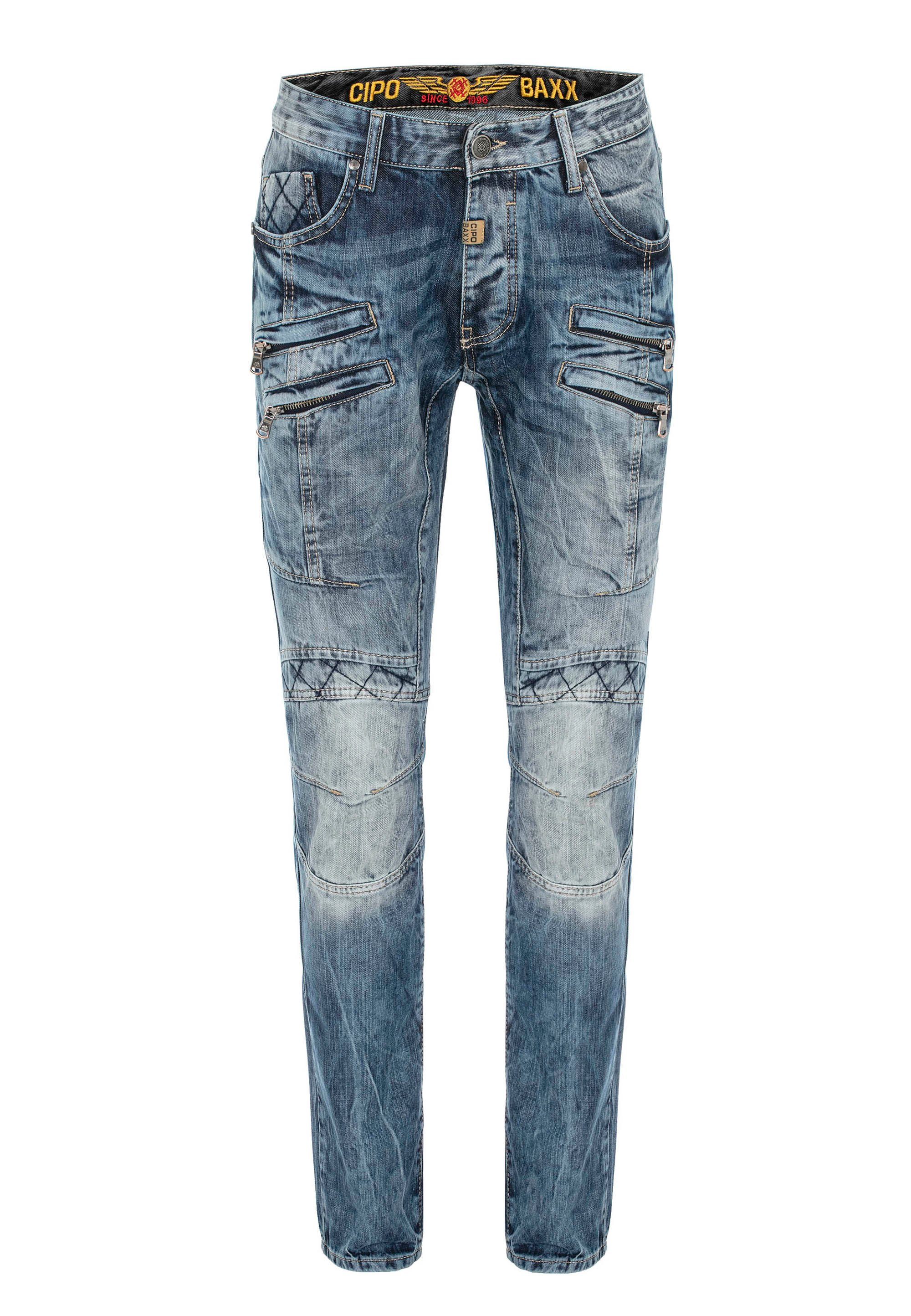 Cipo & Baxx Bequeme mit Ziernähten markanten Jeans