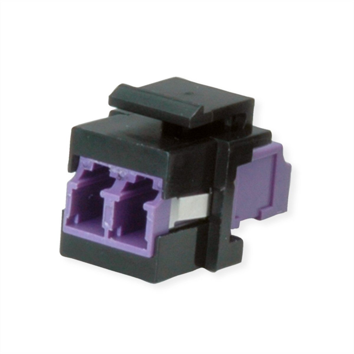 ROLINE Keystone LWL-Adapter LC/LC Duplex, Multimode Netzwerk-Panel (OM4)