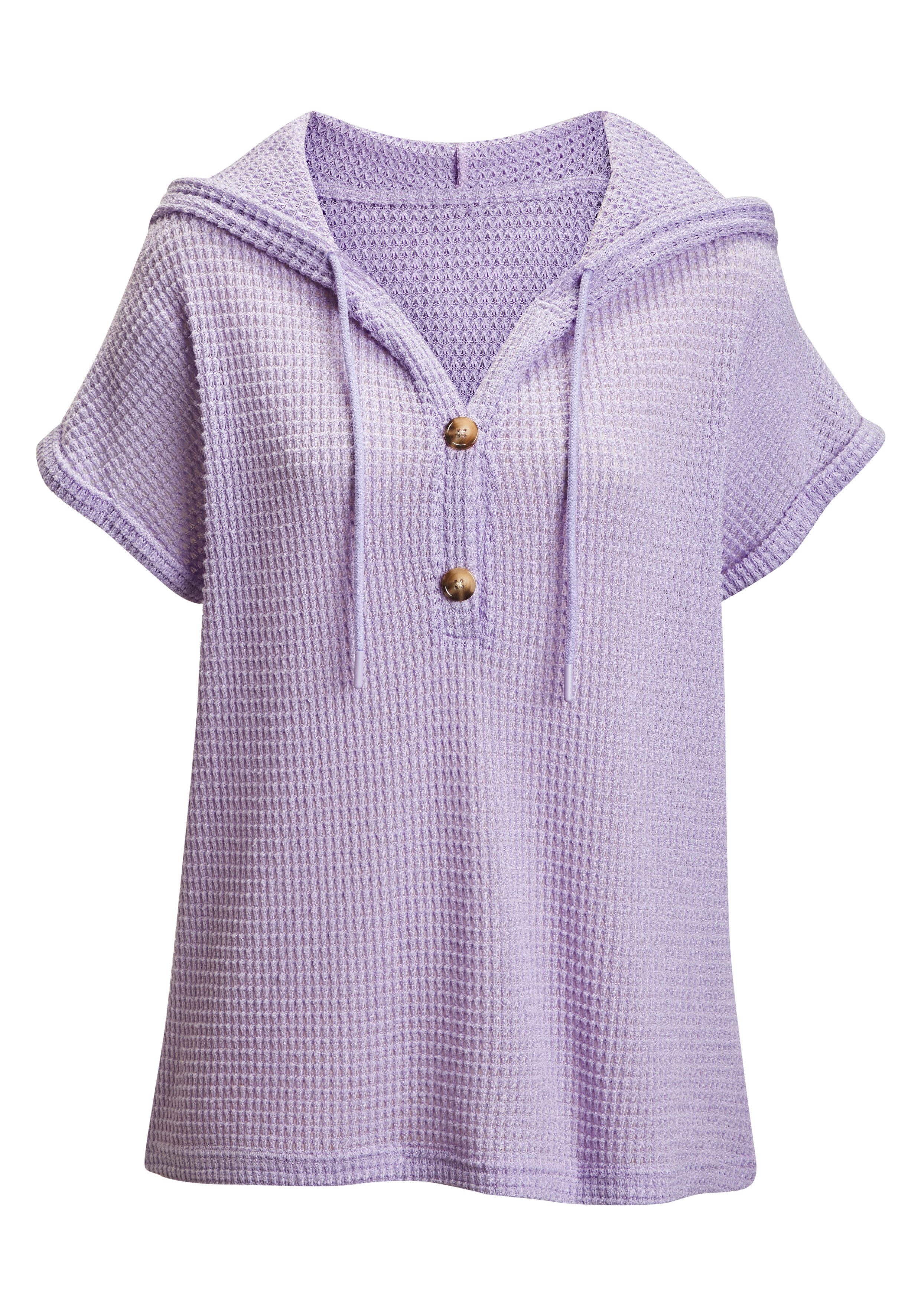 Kapuzenshirt aus sommerlichem Waffelstrick