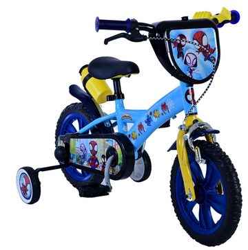 Volare Kinderfahrrad Marvel Spidey, Blau, 12 Zoll, (1-tlg), abnehmbare Seitenräder, höhenverstellbarer Sattel und Lenker, Bremse