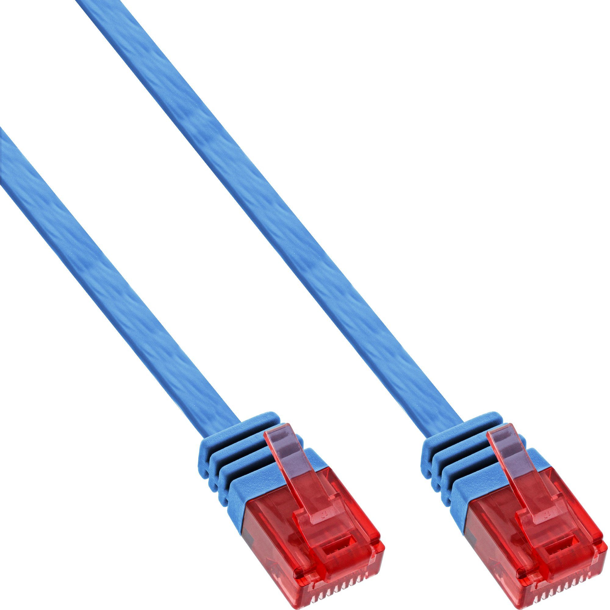 InLine® Patchkabel flach, U/UTP, Cat.6, blau, 3m LAN-Kabel