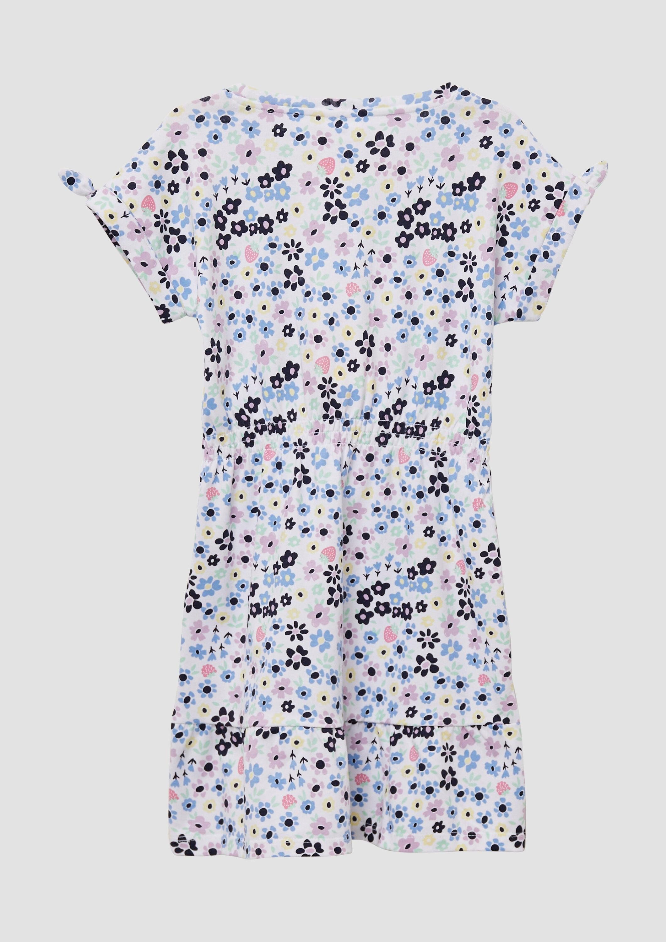 s.Oliver Minikleid Kleid Kurzes Kleid mit All-over-Print und Raffung
