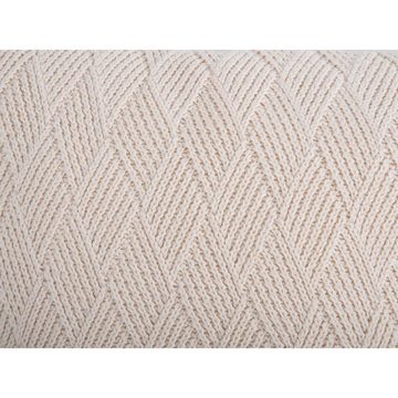 Kissenhülle Kissen Checkered Knitted Cotton Off White (45x45cm), Present Time