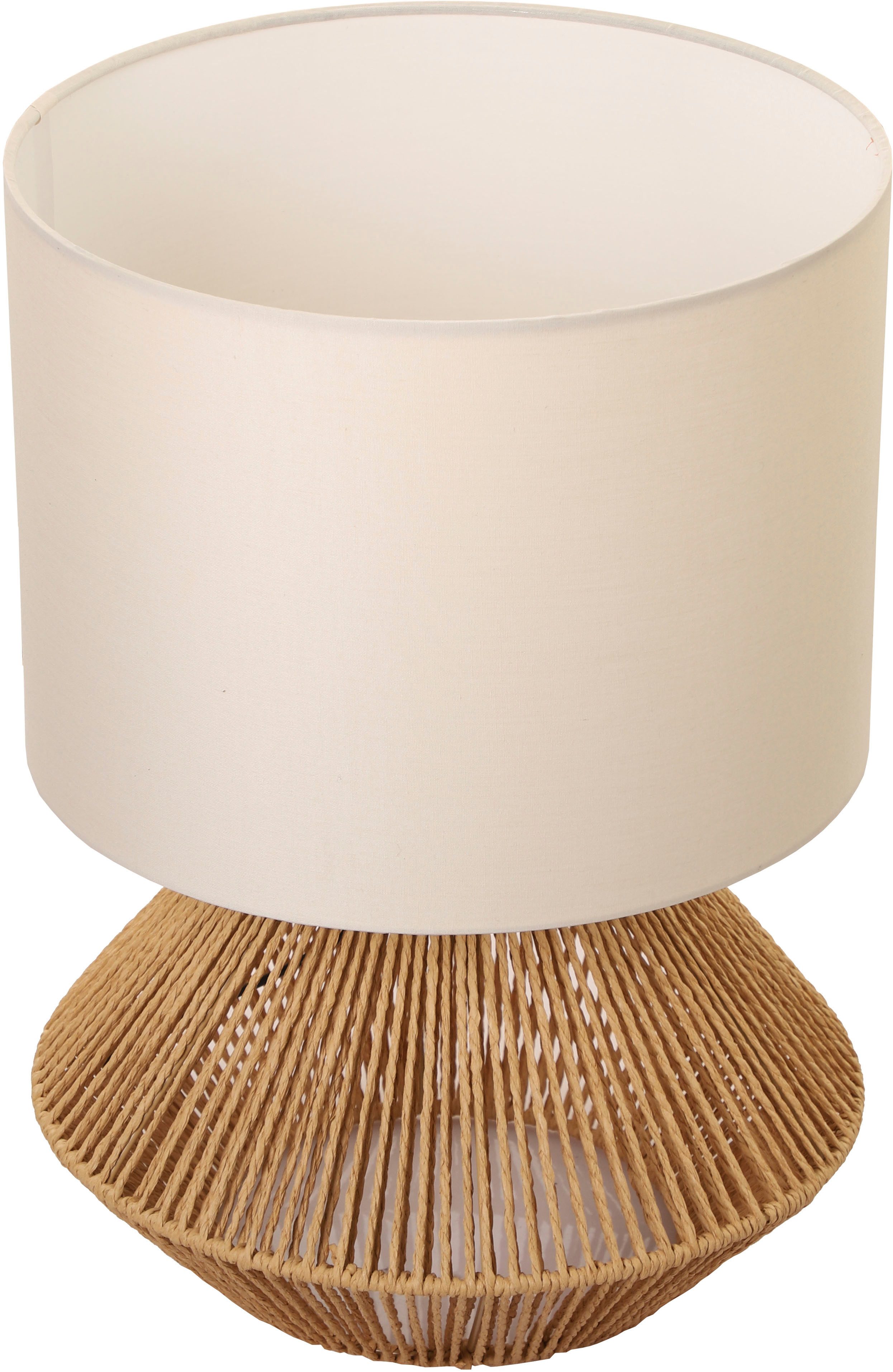 OTTO home Tischleuchte Sillias, Höhe 42 cm, Leinenschirm, Ein-/Ausschalter, ohne Leuchtmittel, Tischlampe aus Sisal-Schnur gefertigt, E27-Fassung – Bild 5 von 5