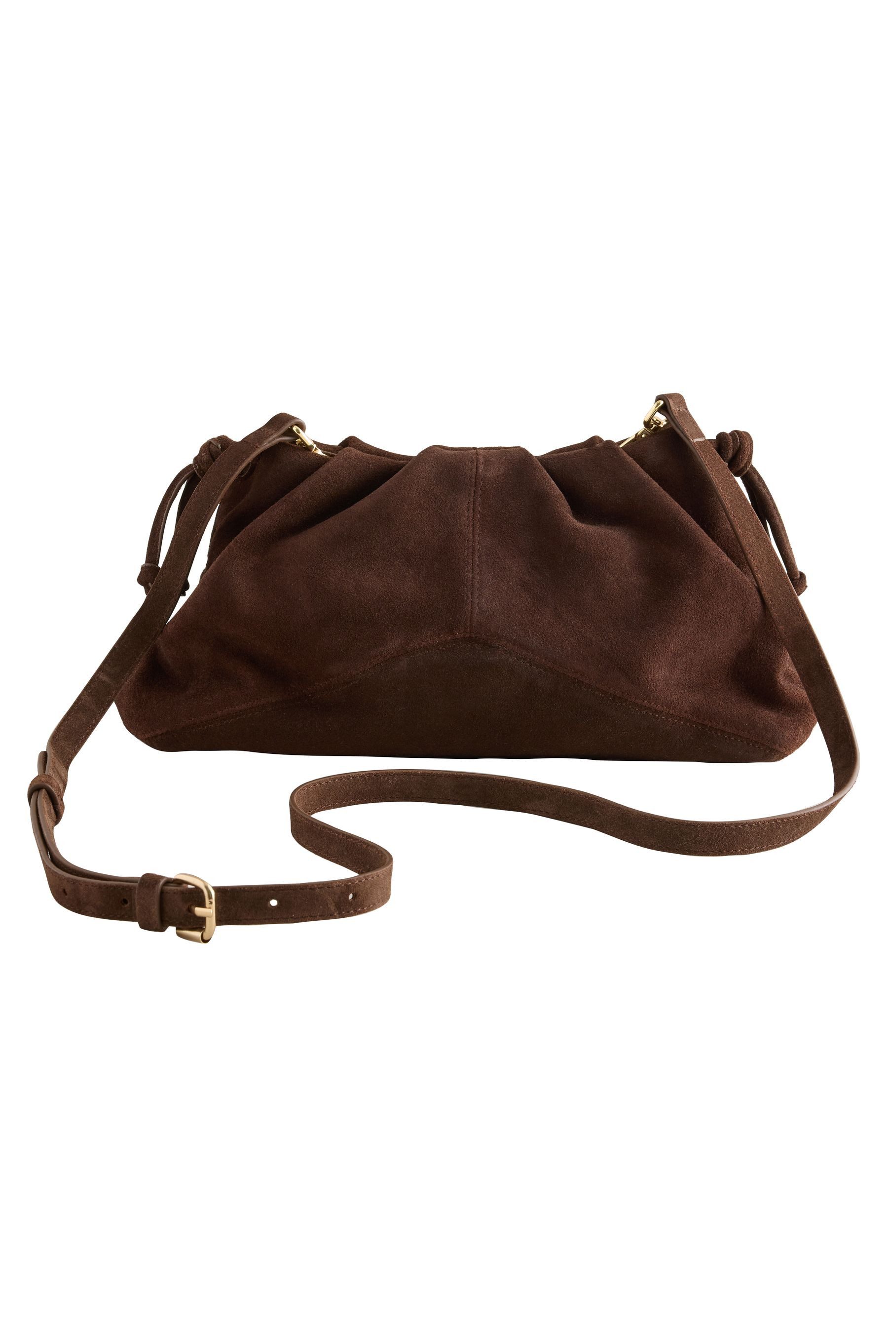 Next Clutch Geraffte Clutch-Tasche aus Veloursleder (1-tlg)