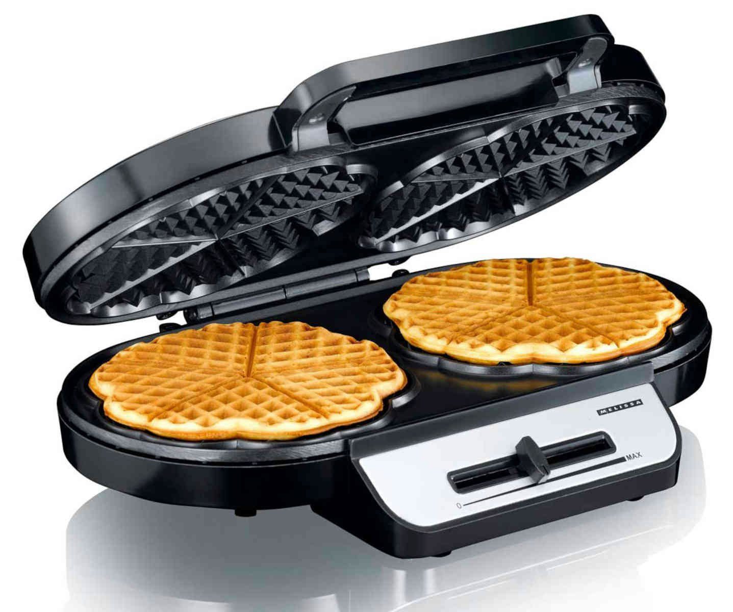 MELISSA Waffeleisen 16250087 Doppel-Waffeleisen mit stufenloser  Temperaturregelung, 1200 W