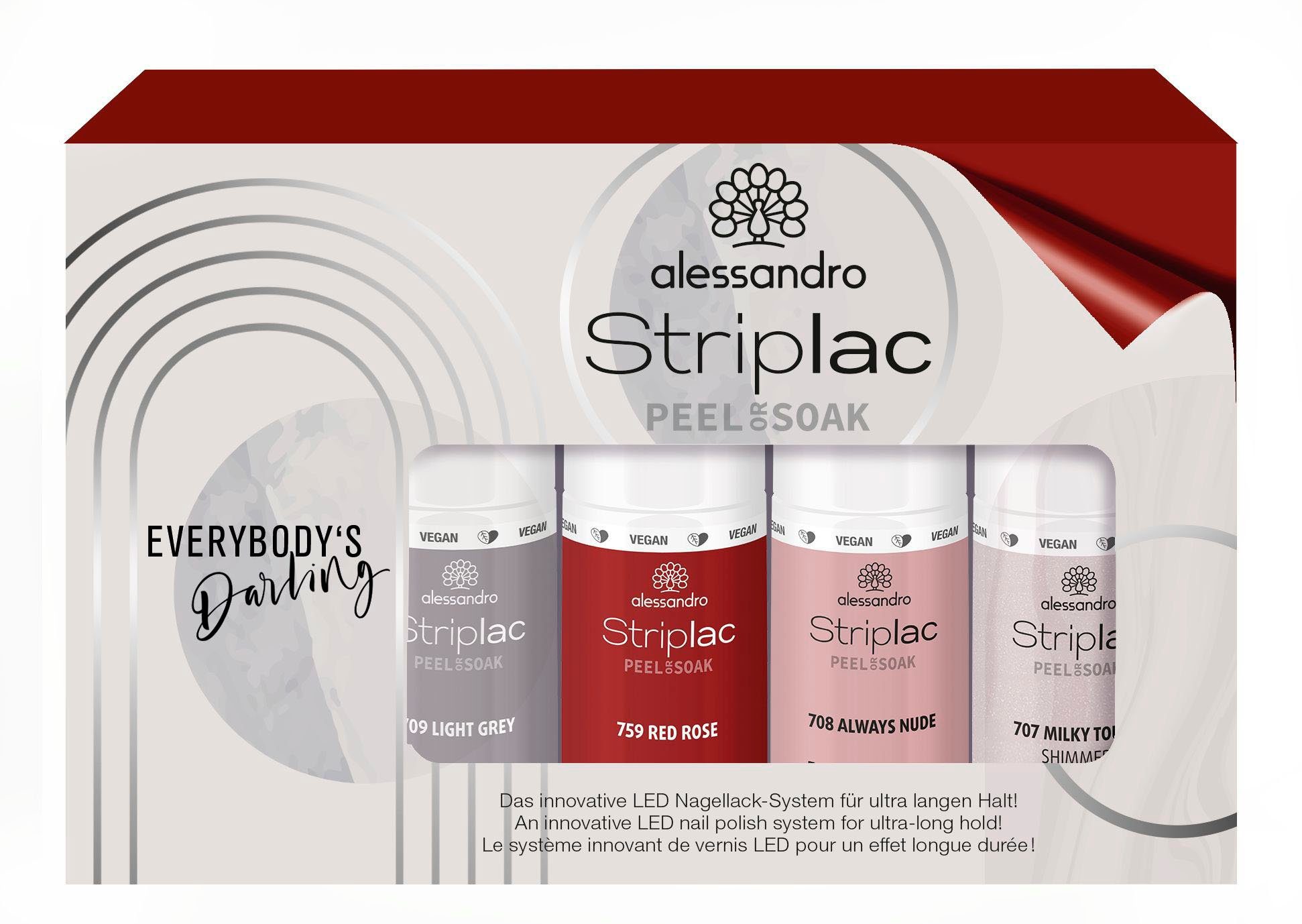 alessandro international Nagellack-Set STRIPLAC SET EVERYBODY`S 4-tlg. DARLING