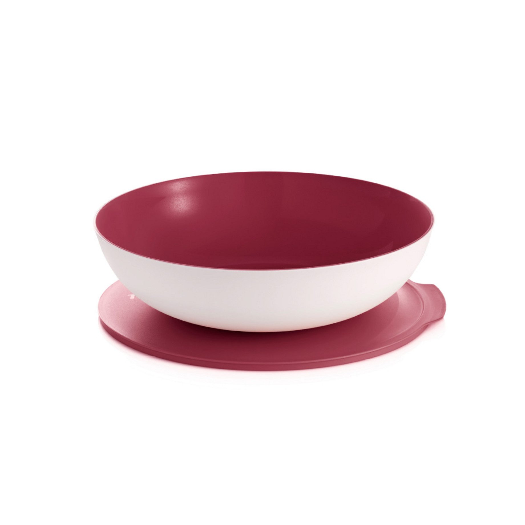TUPPERWARE Servierschale Tupperware Allegra Schale 1,5 Liter in bordeaux rot/weiß