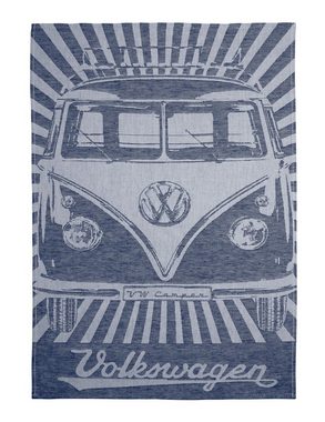 VW Collection by BRISA Geschirrtuch Volkswagen Küchentuch im T1 Bulli Bus Design, (2er-Set), rot/blaue Handtücher