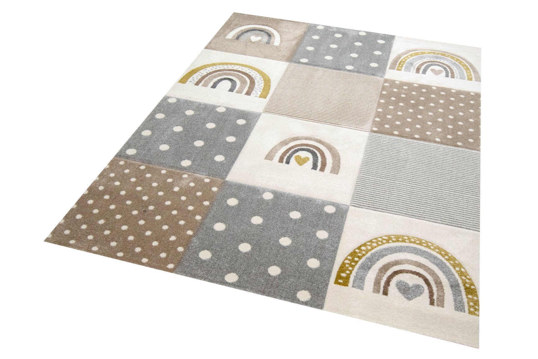 Carpetia Kinderteppich Kinderteppich Kinderzimmer Regenbogen creme günstig online kaufen