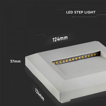 etc-shop LED Einbaustrahler, LED-Leuchtmittel fest verbaut, Neutralweiß, Außenwandlampe Treppenlampe Stufenleuchte weiß LED H 12,4 cm 2er Set