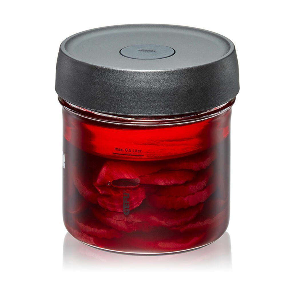 GEFU Fermentationsglas Nativo 500 ml, Borosilikatglas, mit Beschwergewicht