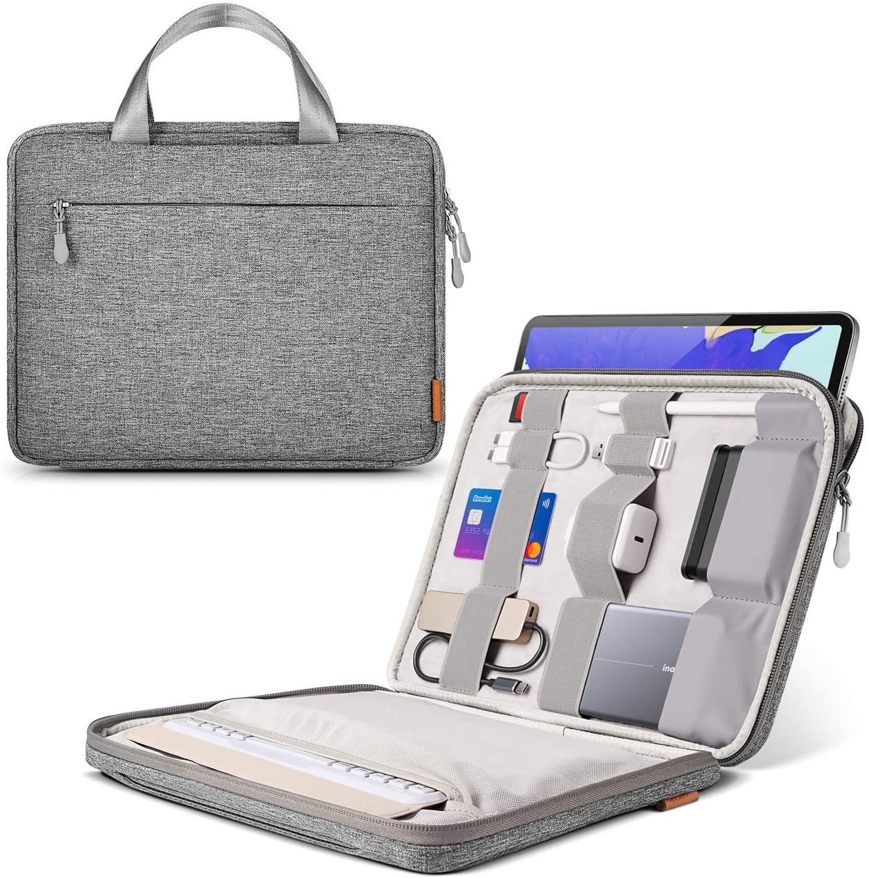 Inateck Laptop-Hülle Tablettasche für 12.9 Zoll iPad Pro, Versteckbarer Griff, Spritzwassergeschützt