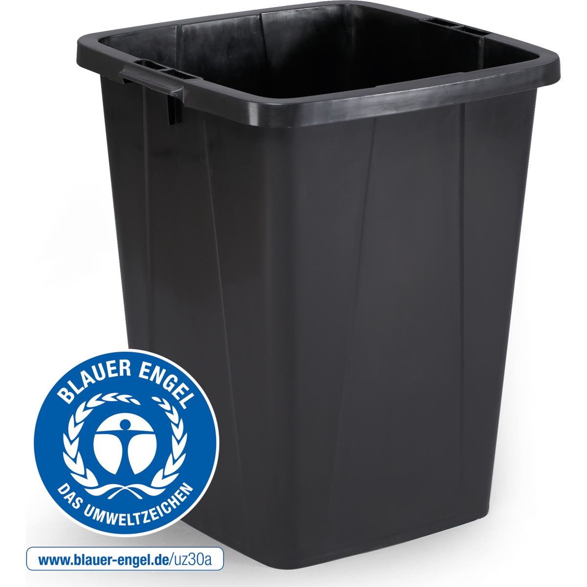 DURABLE Papierkorb Abfallbehälter Durabin ECO 90L quadratisch schwarz
