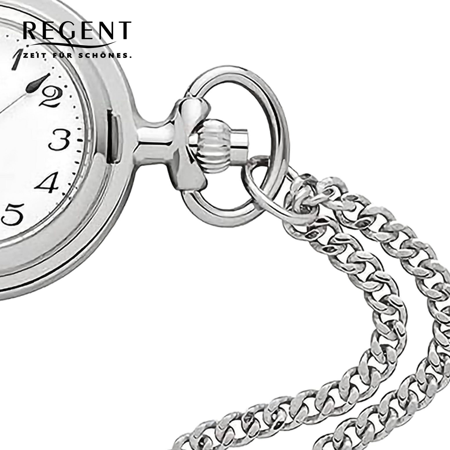 Regent Taschenuhr Regent Herren Taschenuhr Analog Gehäuse, (Analoguhr), Herren Taschenuhr rund, extra groß (ca. 26mm), Metall, Elegant