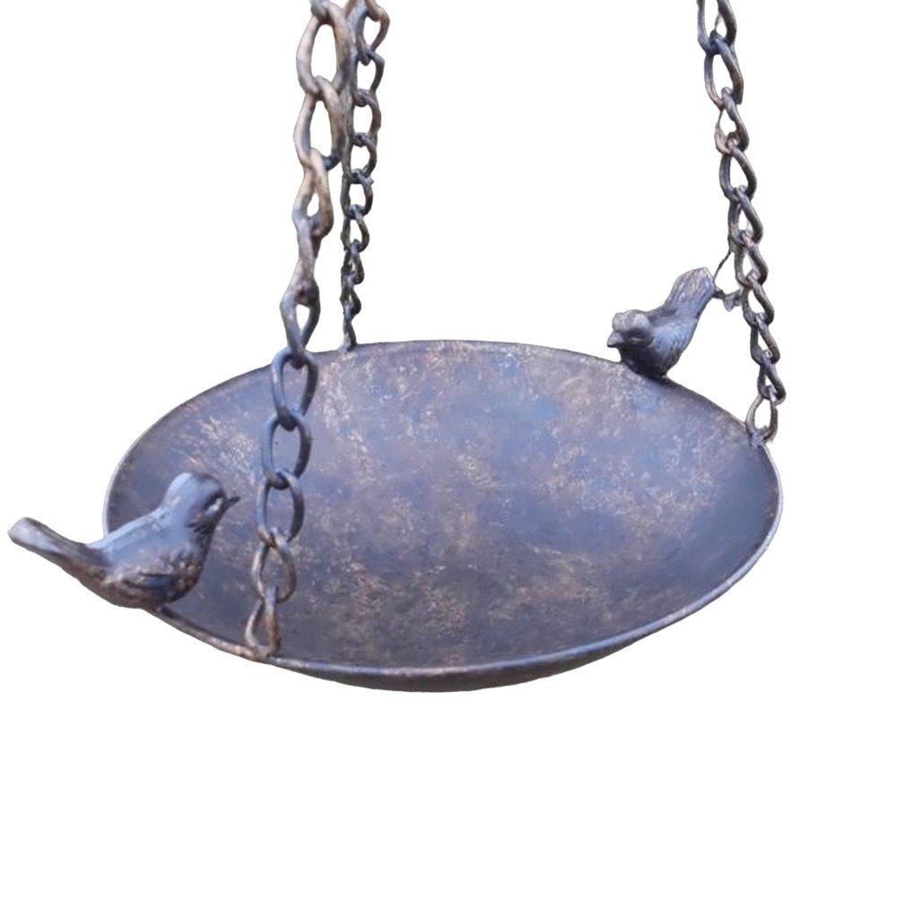 Deko-Impression Vogeltränke Vogeltränke Vogelbad Vogelfutterstelle zum Hängen Eisen bronzefarben