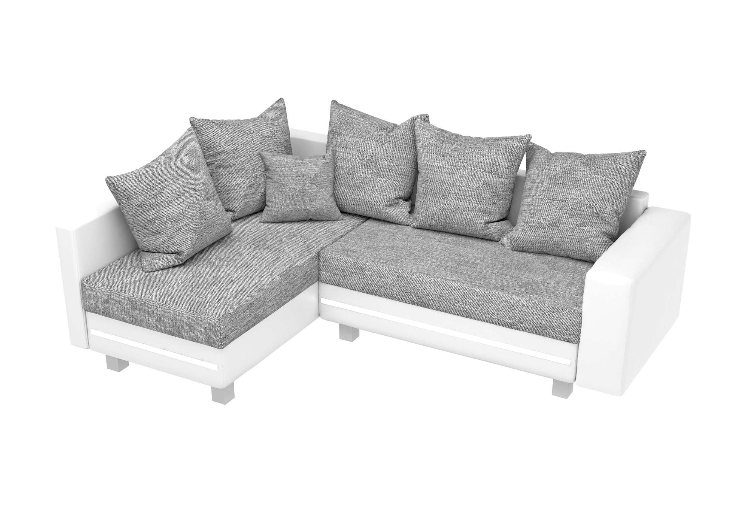 Stylefy mit L-Form, LED-Beleuchtung, rechts Morgan, links Kissen, Eckcouch, Modern bestellbar, Design inklusive mane Ecksofa oder