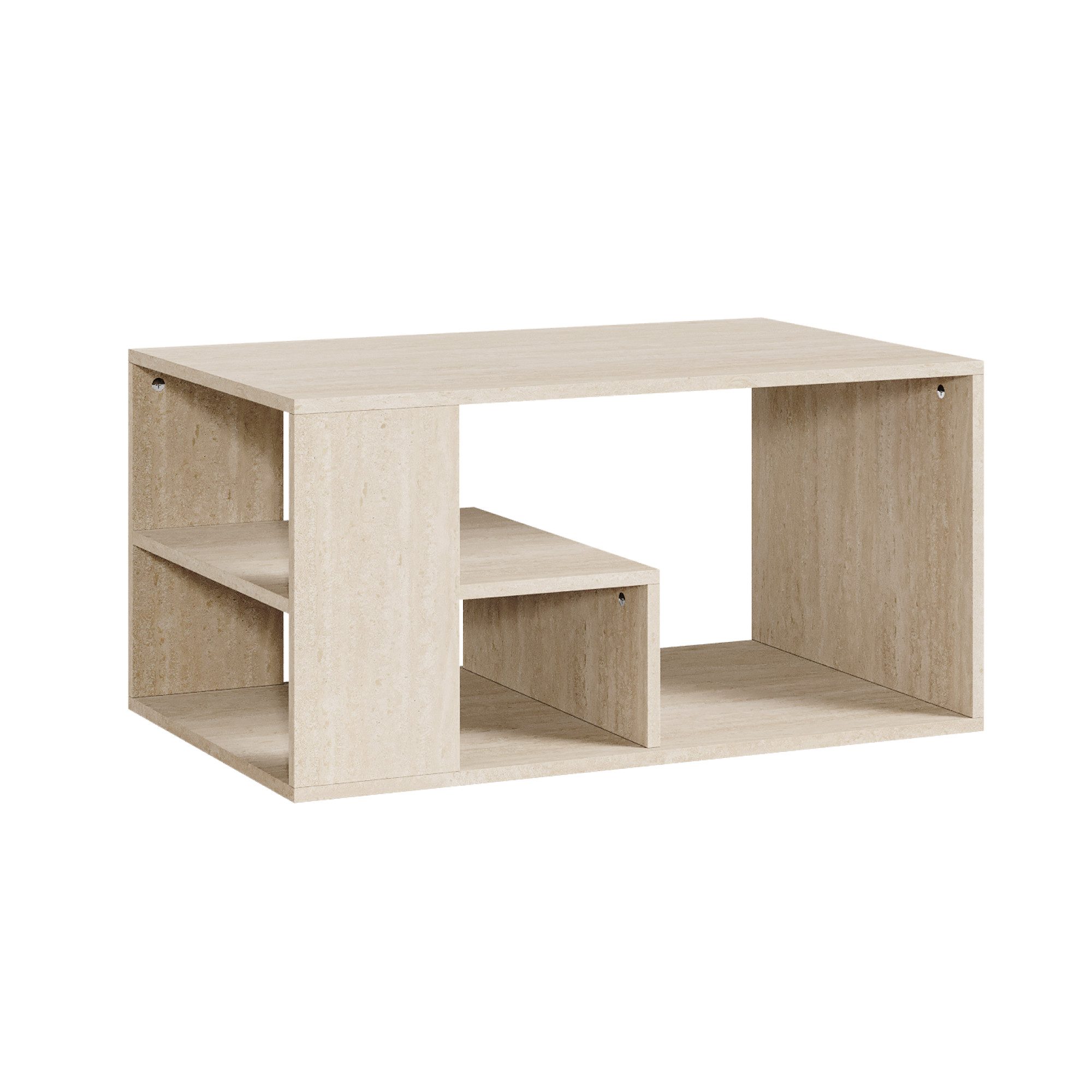 en.casa Couchtisch, »Antaa« 80 x 50 x 40 cm mit Stauraum rechteckig Travert günstig online kaufen