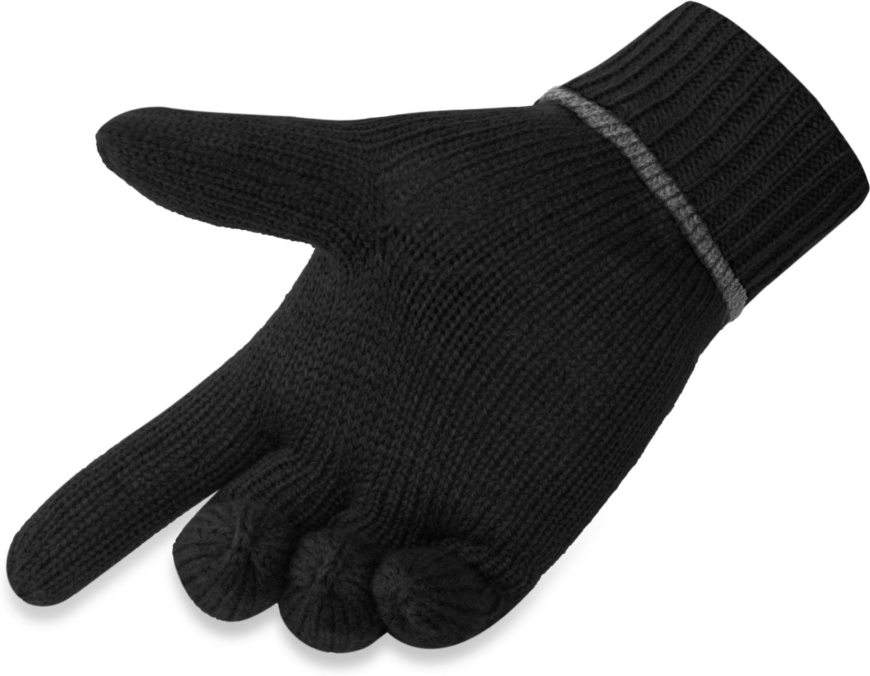 normani Strickhandschuhe für mit Wollhandschuhe Herren Thermofutter Damen Edmonton Schwarz Innenmaterial und Fleece Winter- und Thinsulate™ Fingerhandschuhe