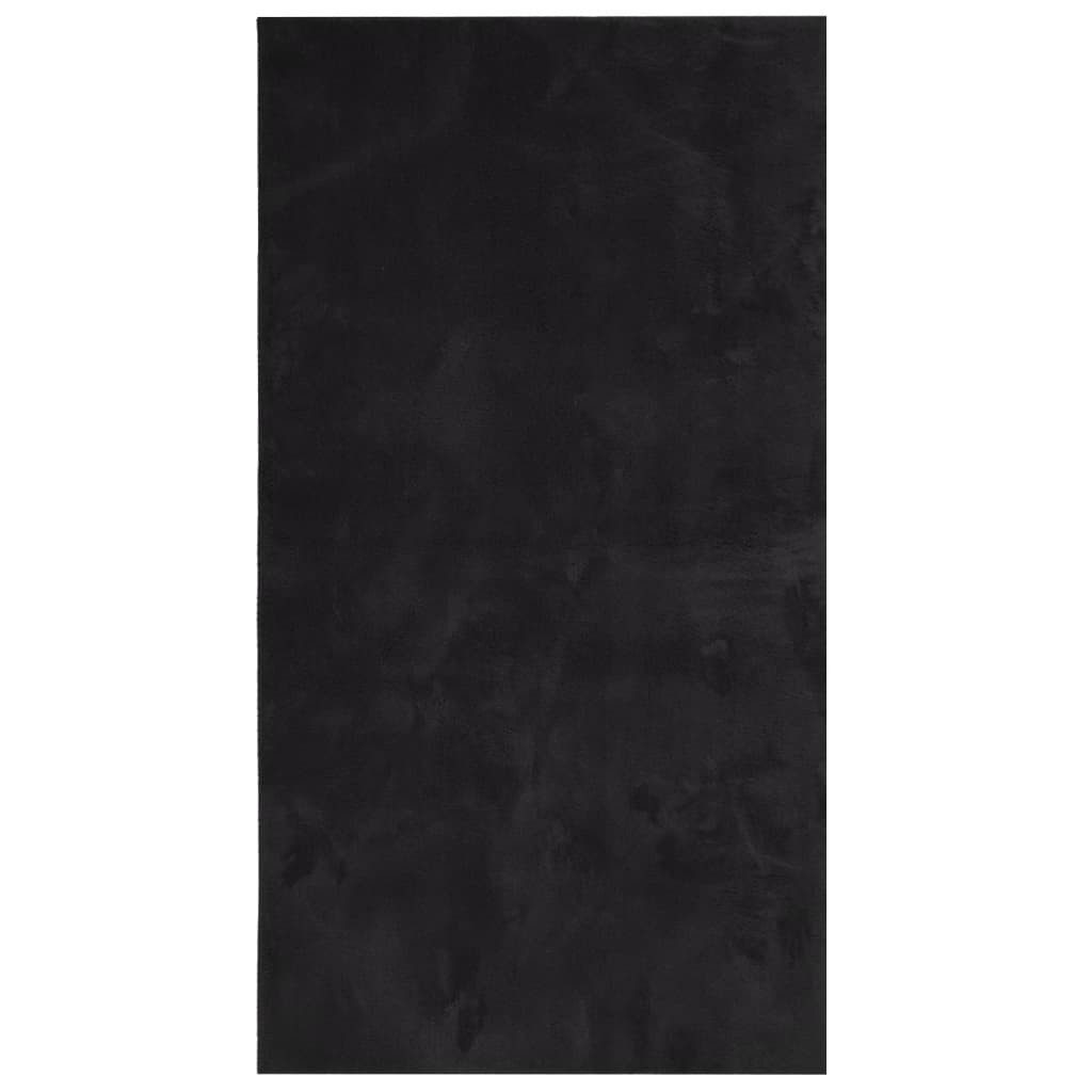 vidaXL Teppich Teppich HUARTE Kurzflor Weich und Waschbar Schwarz 60x110 cm günstig online kaufen