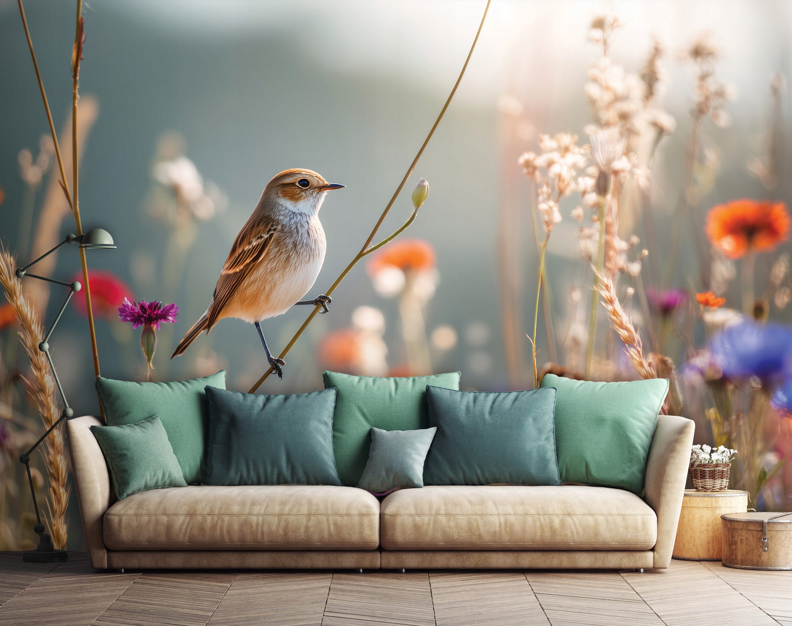 Wallarena Fototapete Vogelmotiv Vlies UV-beständig Schlafzimmer Wohnzimmer 200x140 cm, glatt, 150 x 105 cm