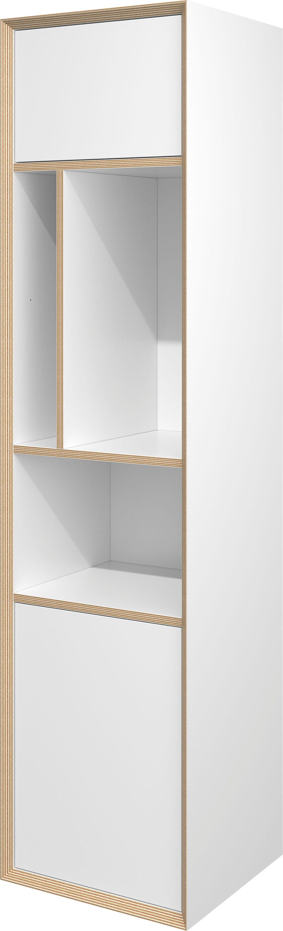 Müller SMALL LIVING Mehrzweckschrank VERTICO VERTICAL TWO Hochschrank passend zur Serie Vertiko, optimal zum Bau einer Wohnwand weiß | Mehrzweckschränke