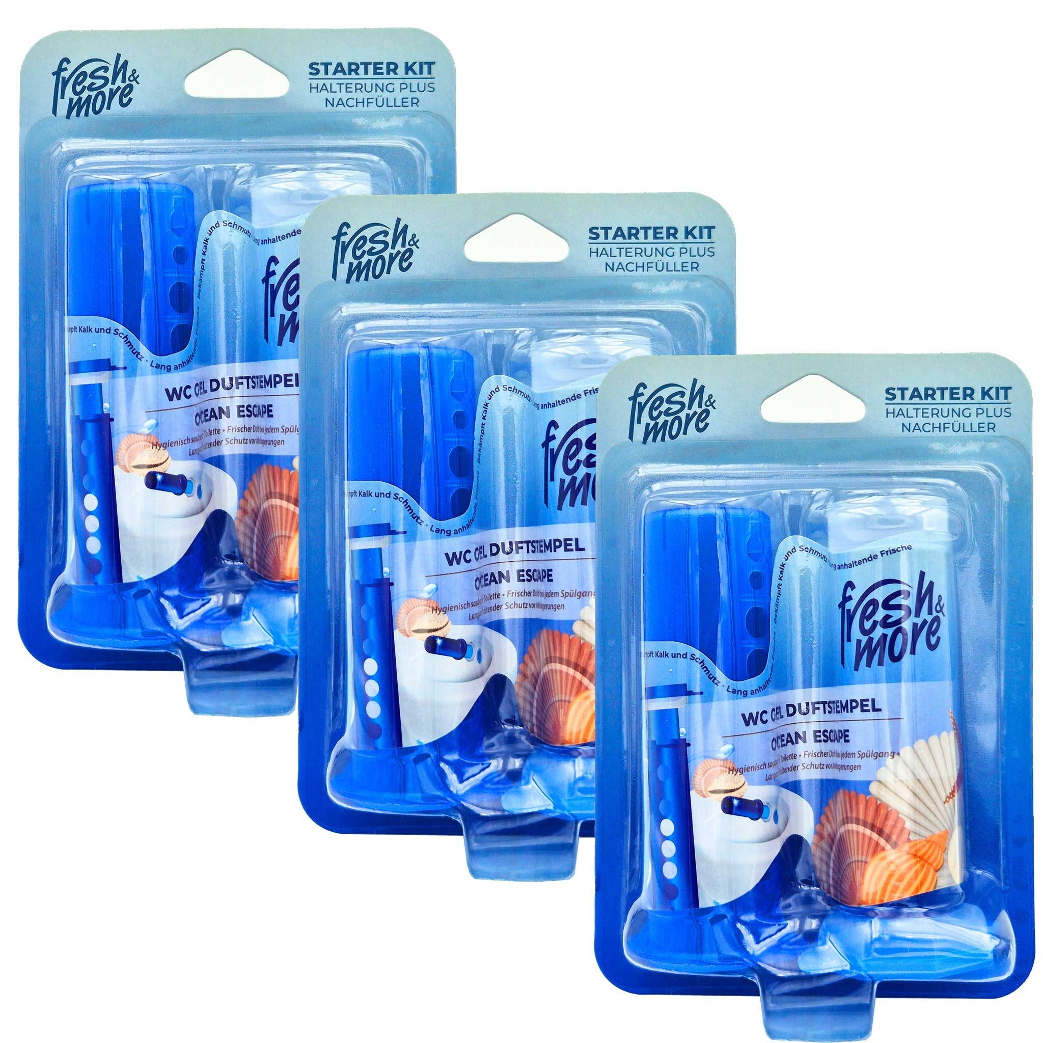 fresh & more WC-Duftspüler Duftstempel (3-St., 6 WC-Steine), Starter Set, WC-Siegel, körbchenloser WC-Reiniger