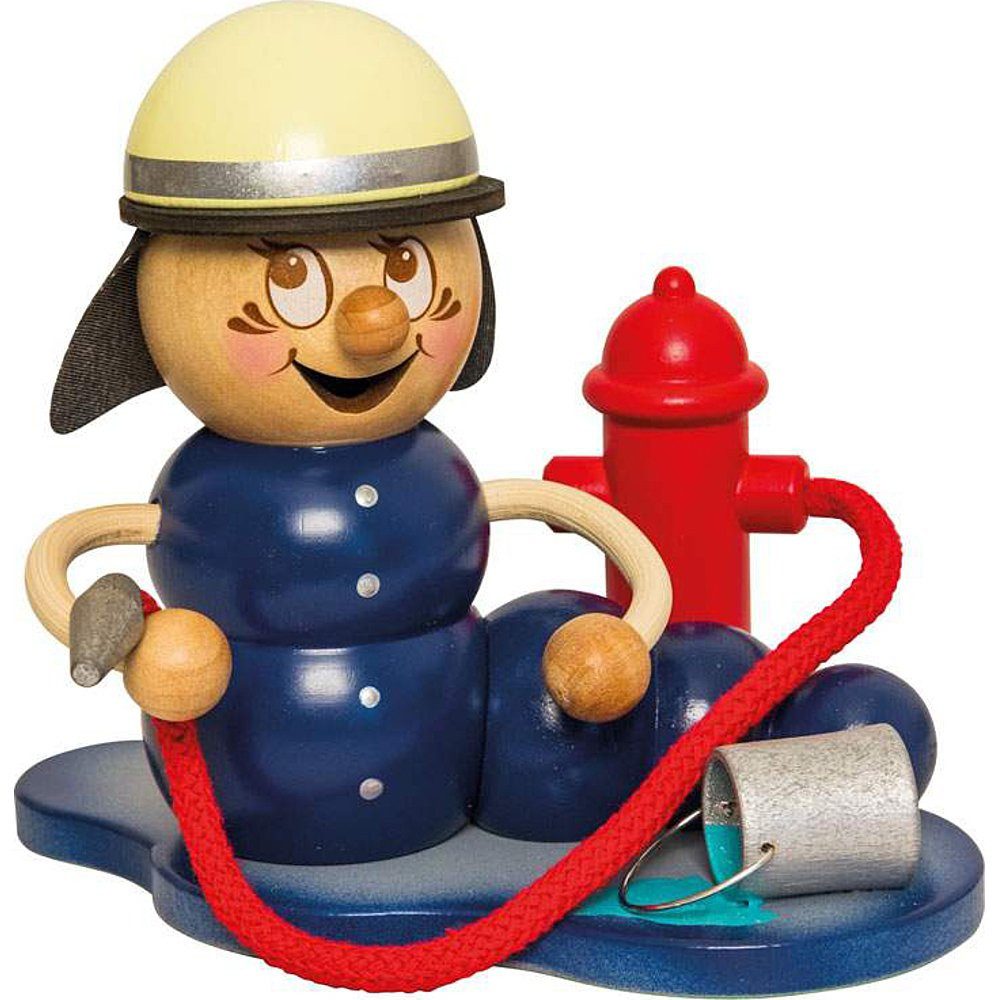 Kuhnert Räuchermännchen Räucherwurm Feuerwehrwurm Rudi (15cm) von Drechslerei Kuhnert