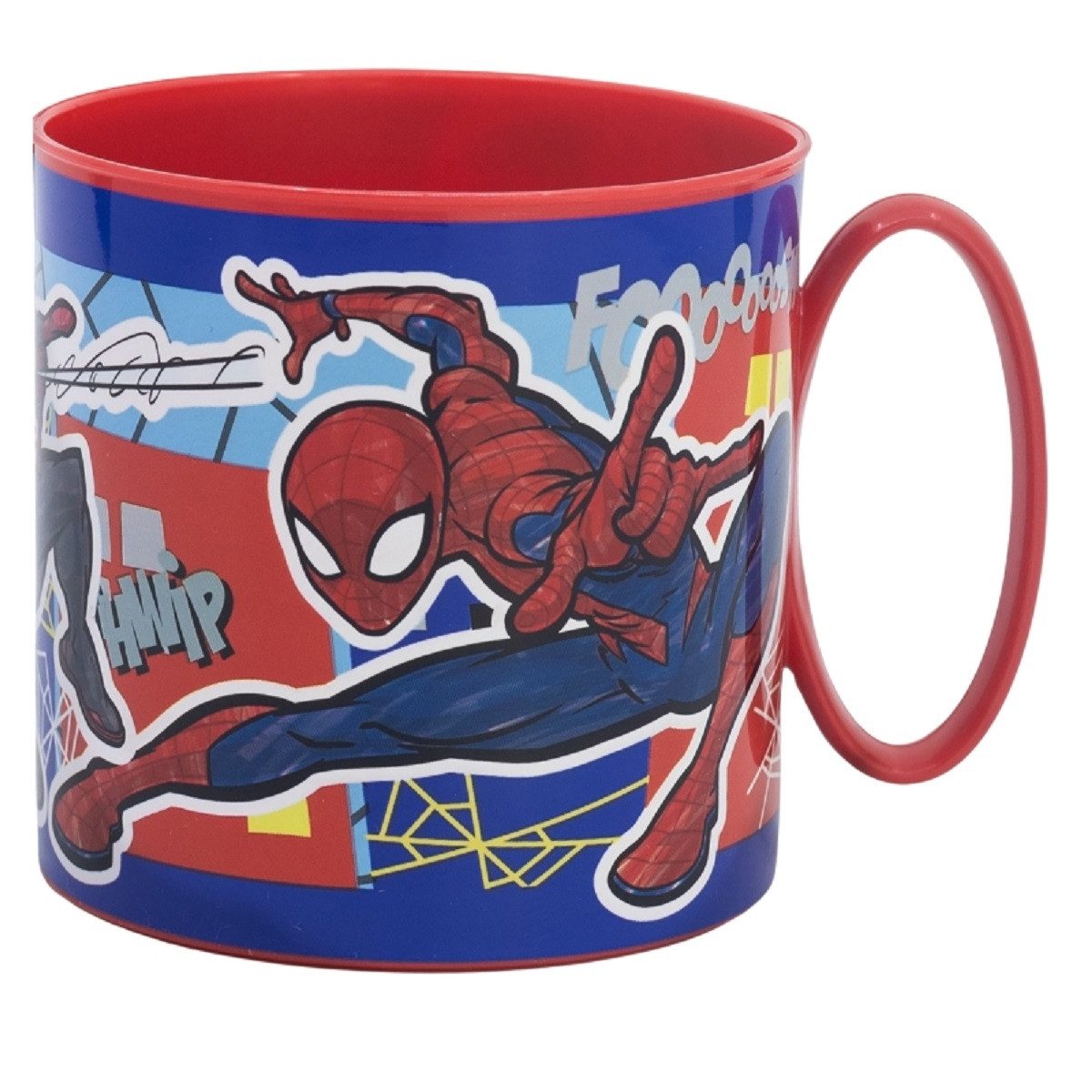 Storline Tasse Spiderman Mikrowellengeeigneter Kunststoffbecher 390 ml, Plastik