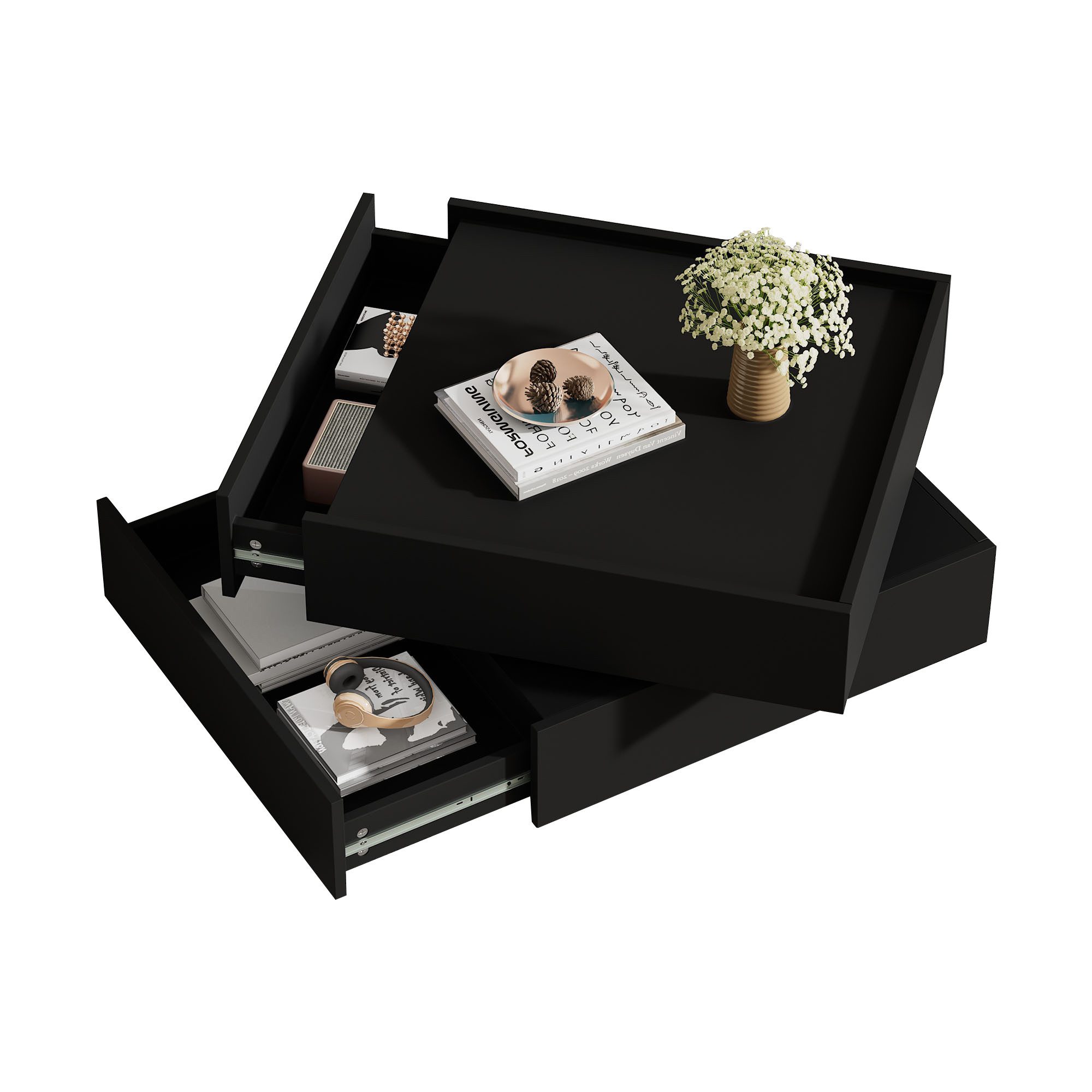 Merax Couchtisch mit drehbarer Tischplatte (60x60x38 cm), Wohnzimmertisch m günstig online kaufen