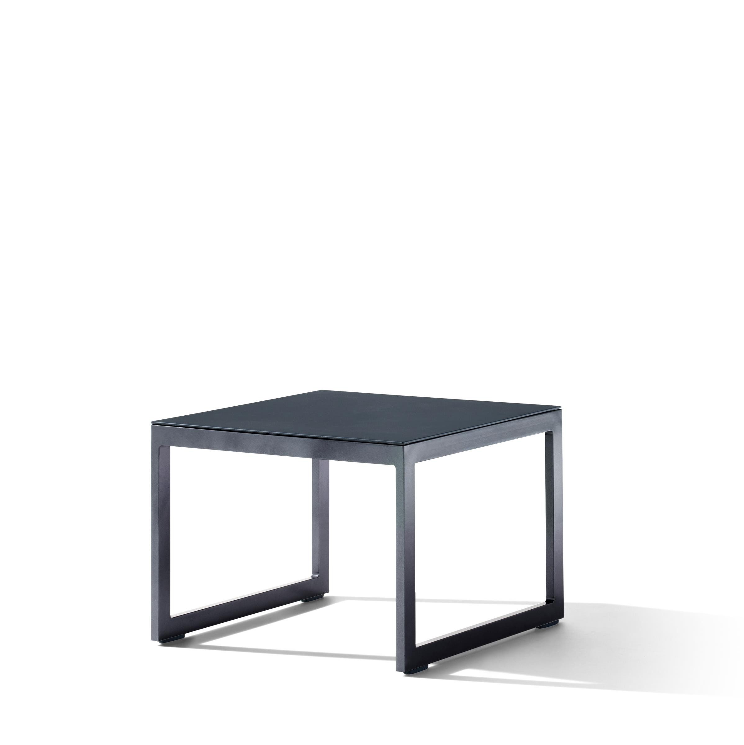 sieger Gartentisch Lounge, in eisengrau, Spraystone Glasplatte - 60x44x60cm (BxHxT)
