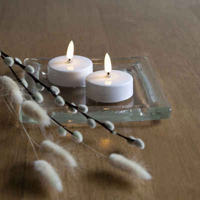 STAR TRADING LED Tischleuchte LED Teelicht Flamme in Weiß 2-flammig, keine Angabe, Leuchtmittel enthalten: Ja, fest verbaut, LED, warmweiss, LED Kerzen
