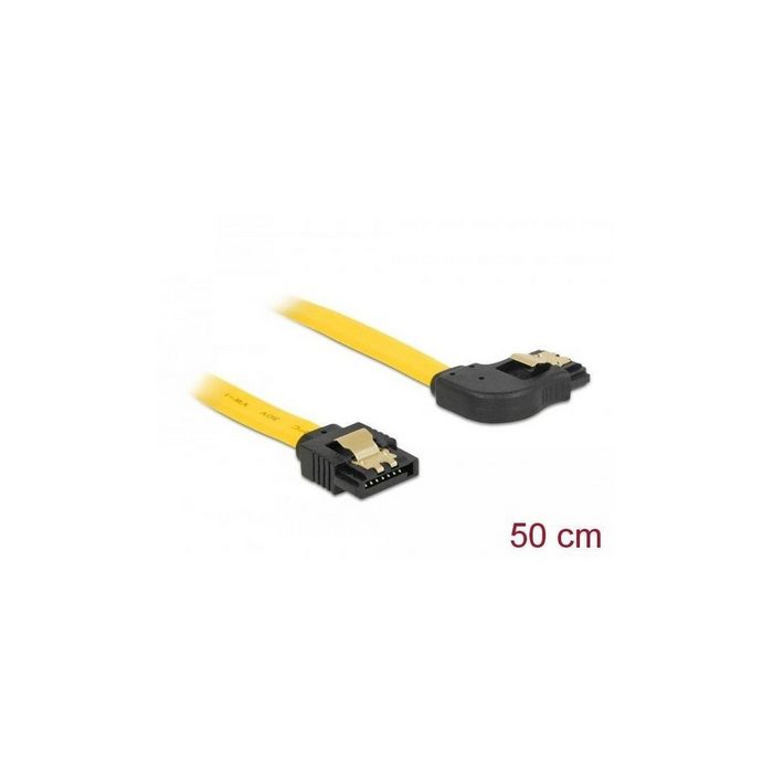 Delock SATA 6 Gb/s Kabel gerade auf rechts gewinkelt 50 cm gelb Computer-Kabel