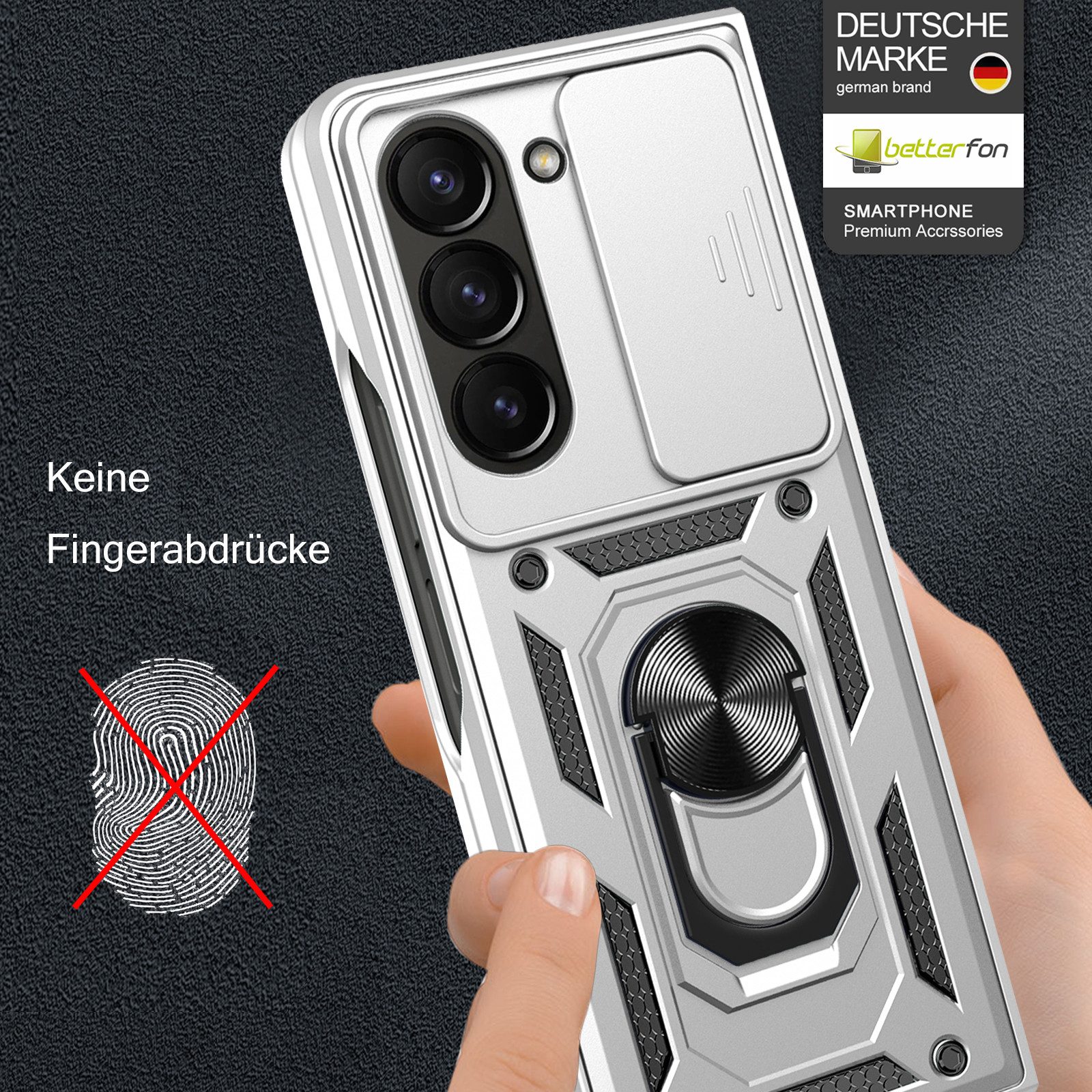 betterfon Handyhülle Outdoor Hülle für Samsung Galaxy Z Fold 6 mit Kameraschutz Ringhalter, Panzerhülle Stoßfeste Hybrid-Hülle mit Ringhalter Smartstand-Funktion